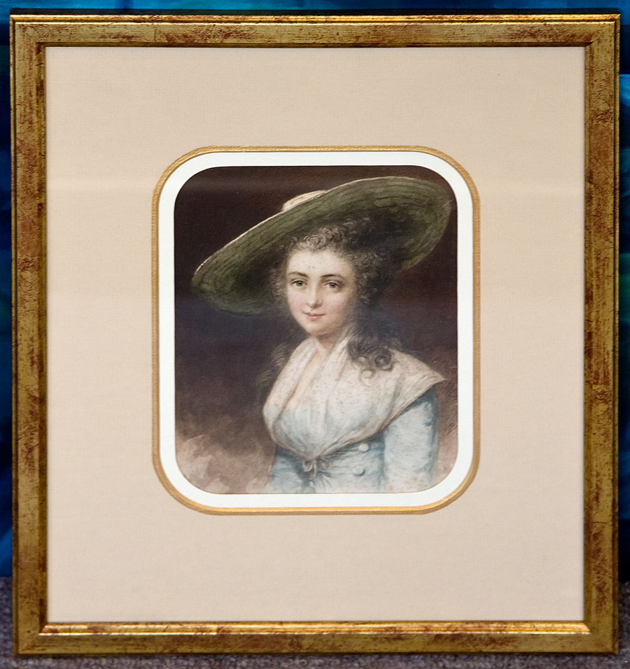 19th watercolour with decorative matting and gilt frame